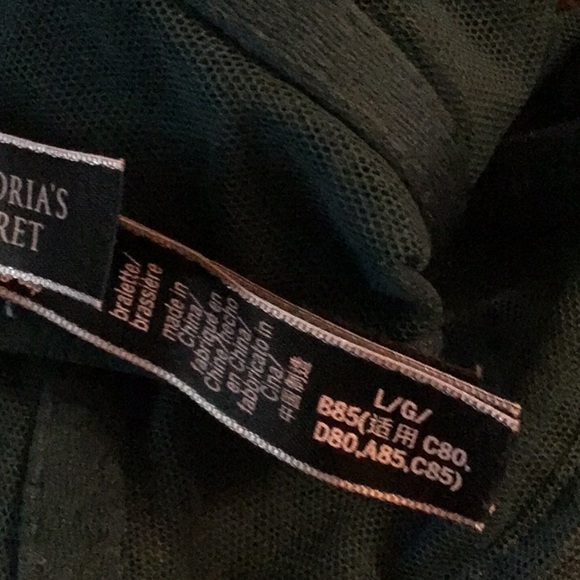 Victoria’s Secret luxe unlined green Bralette logo bra size large - Picture 6 of 6